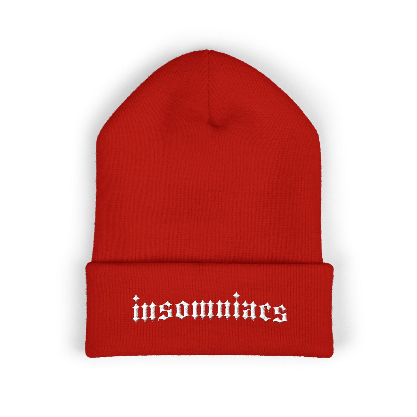 insomniacs embroidered beanie
