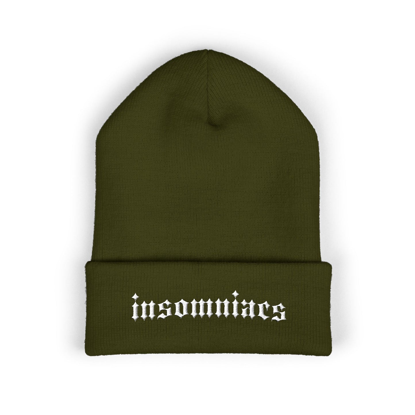 insomniacs embroidered beanie