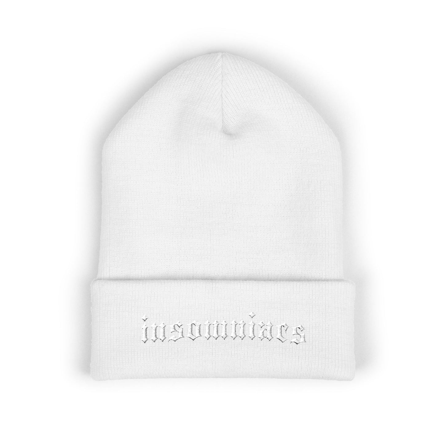 insomniacs embroidered beanie