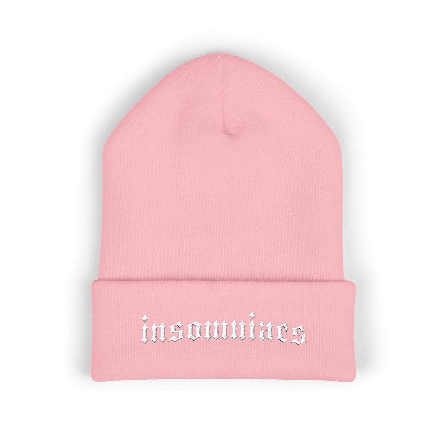 insomniacs embroidered beanie