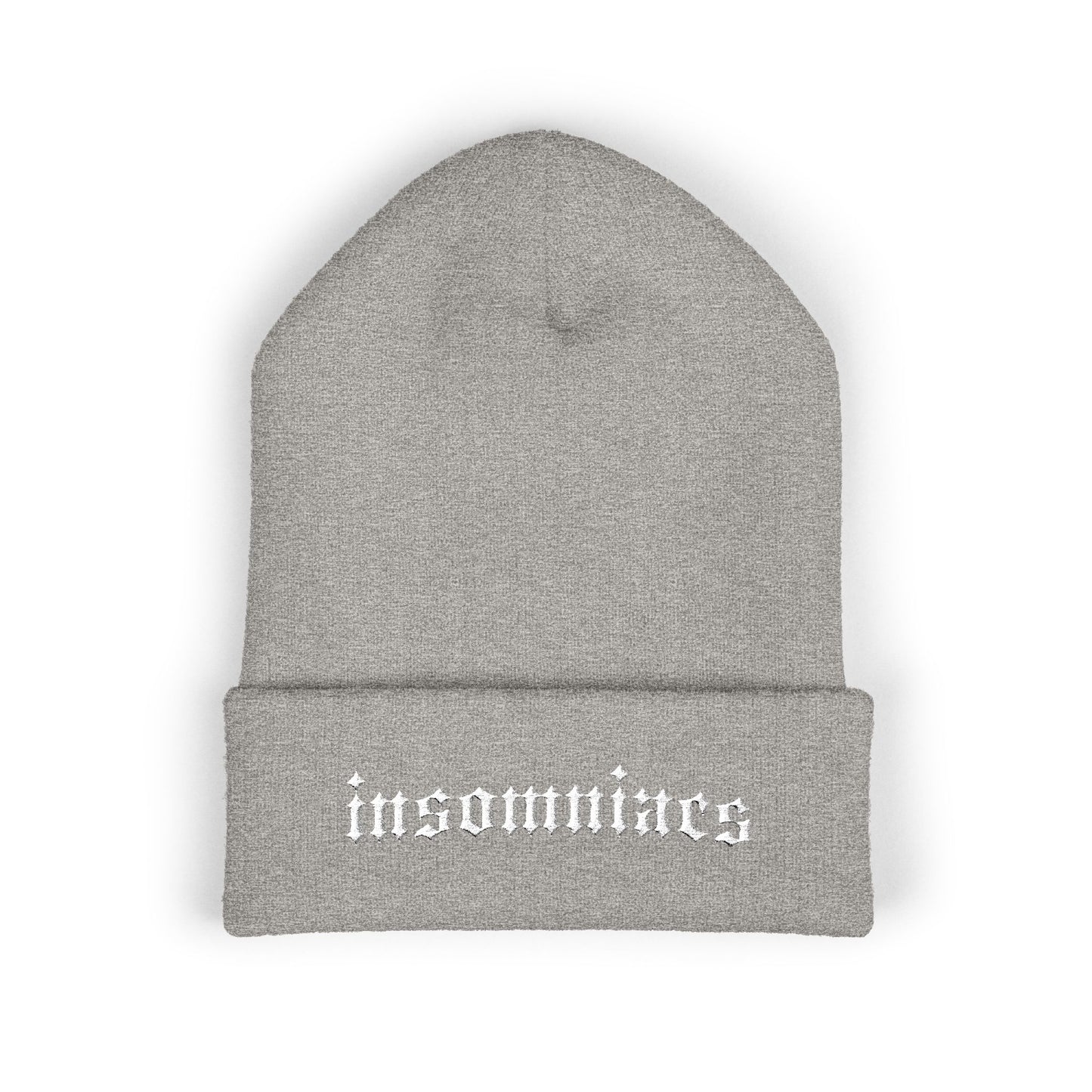 insomniacs embroidered beanie